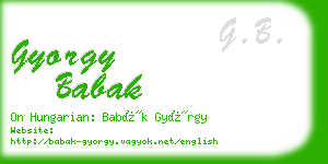 gyorgy babak business card